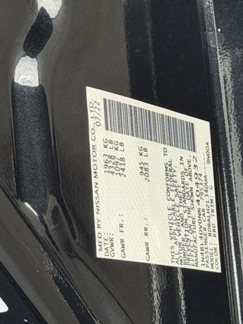 2022 Nissan Altima 2.5 SV