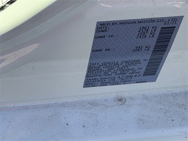 2025 Nissan Altima 2.5 SV