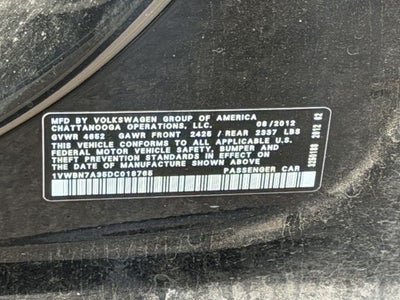 2013 Volkswagen Passat TDI SE w/Sunroof/Nav