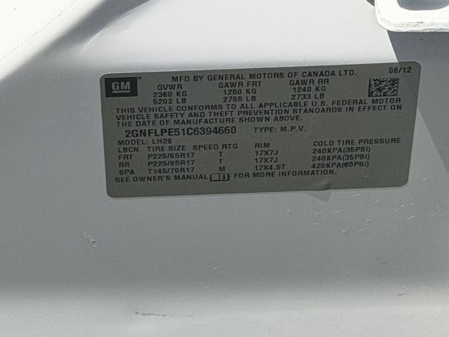 2012 Chevrolet Equinox LT 2LT