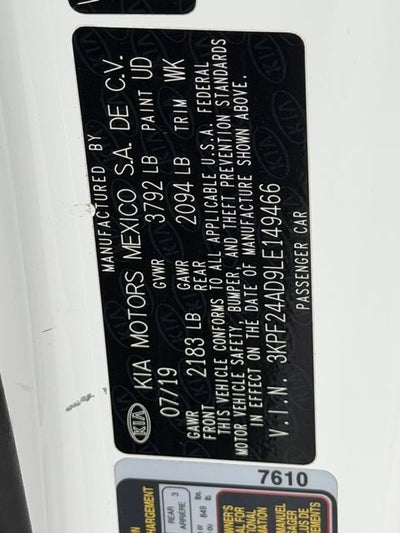 2020 Kia Forte LXS