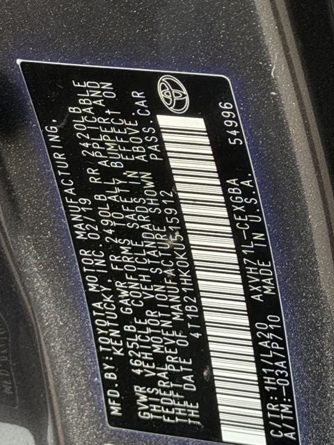 2019 Toyota Camry Hybrid XLE