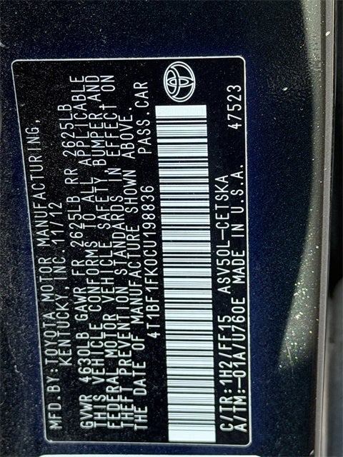 2012 Toyota Camry SE