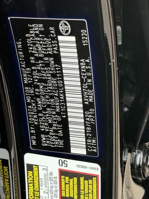 2020 Toyota Camry Hybrid LE