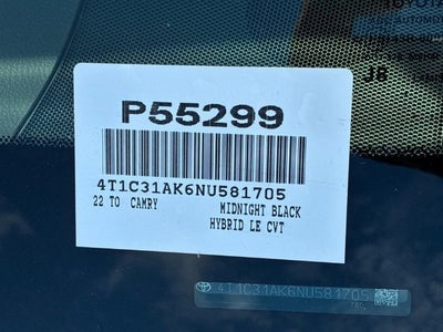 2022 Toyota Camry Hybrid LE