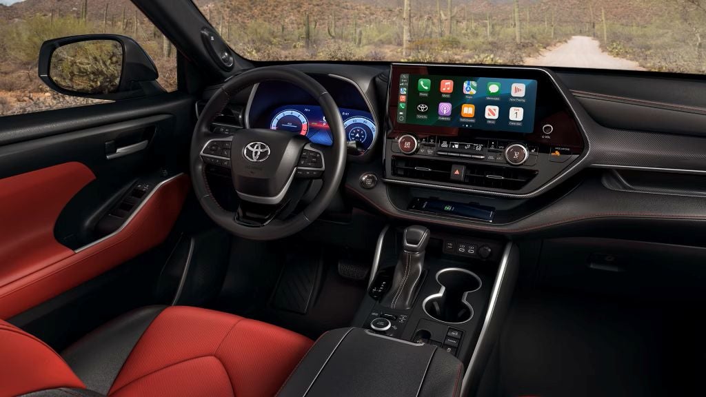 Interior view of the Toyota Highlander dashboard